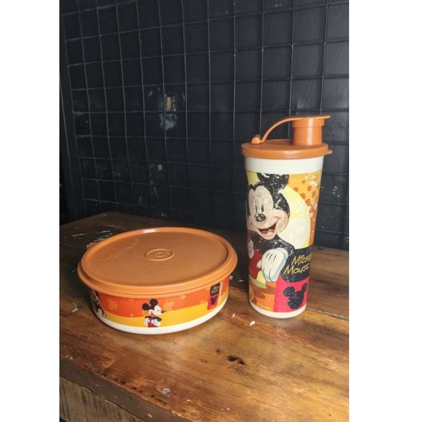 set bekal tupperware senada mickey mouse pl non sekat