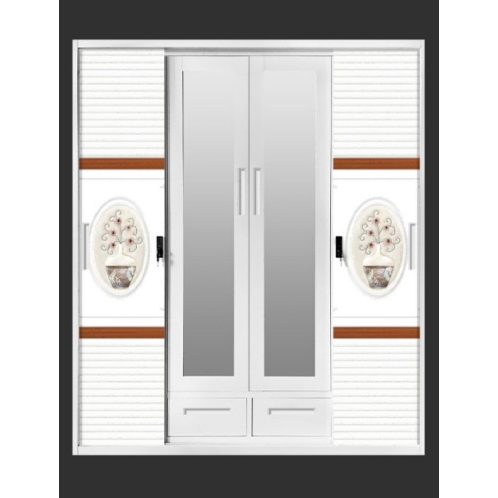 lemari besi 4 pintu sliding