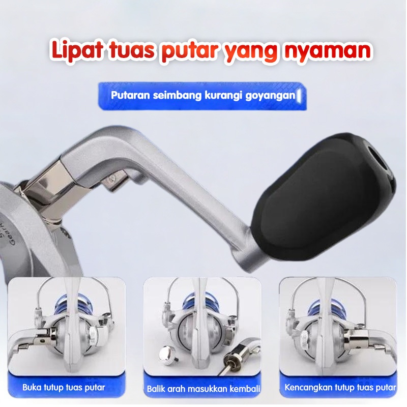 BESTPROMO Reel Pancing SeaKing Turbo 12+1BB - Power Handle One Way - Max Drag 17kg - Untuk GT, Tuna,