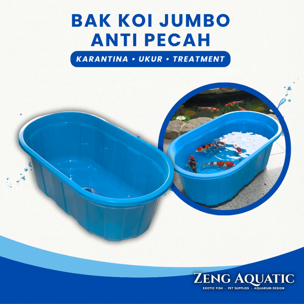 Bak Karantina Koi Jumbo Fiber Tebal Anti Pecah – Bak Ukur Ikan Koi Oval Size S