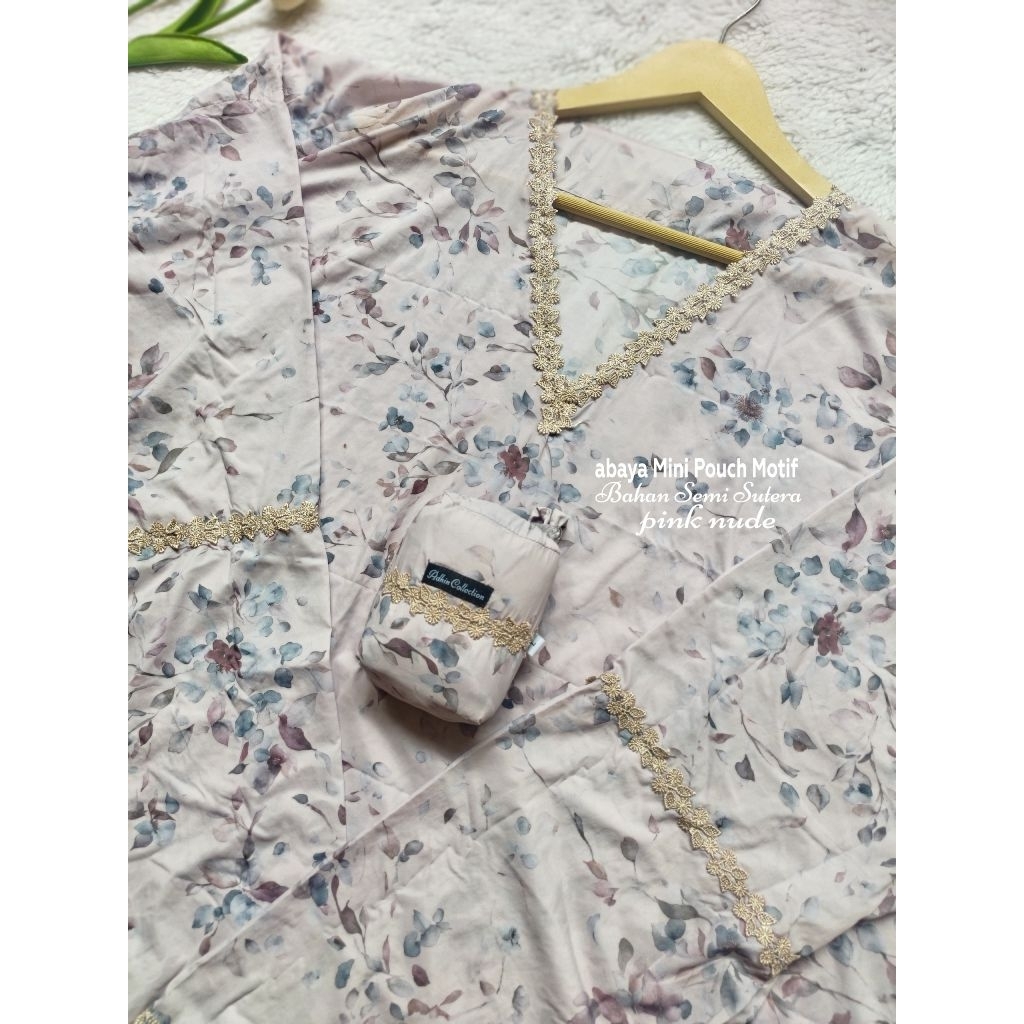 (COD)Mukena Abaya traveling mini poket motif  by Adhin collection jokam354 bahan semi sutra