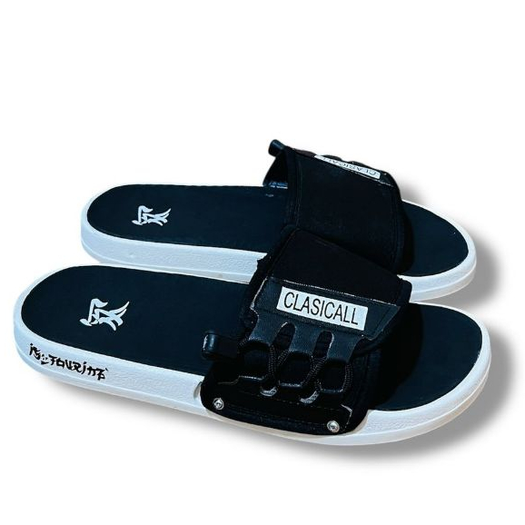 Edash - Sandal Pria Classical Tali Distro - Sol White - Sandal Slipper | Sandal Slop | Sandal Slide