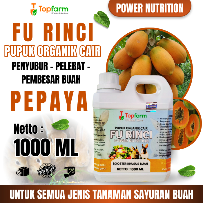 Pupuk Buah Pepaya / Pupuk Pelebat Buah Pepaya / Pupuk Perangsang Buah Pepaya / Pupuk TopFarm / Pupuk