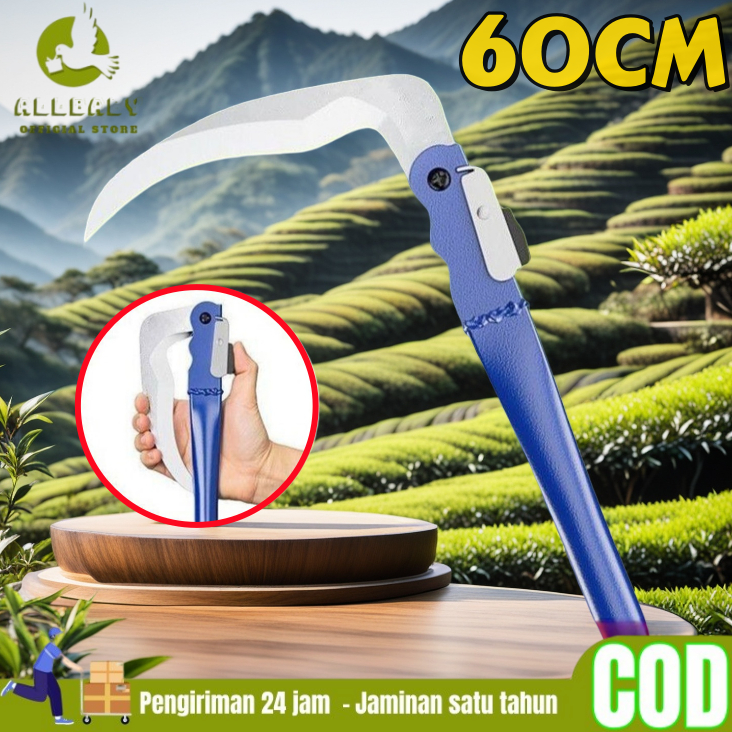 40/60CM Pemangkas Sabit kapak Ganda Pemangkas Rumput Multifungsi/Sabit Lipat Baja  / Arit Potong Rum