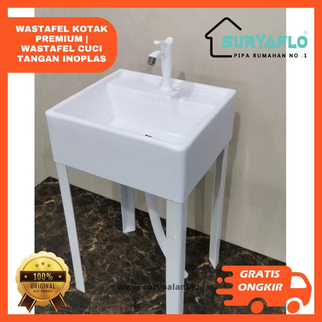WASTAFEL CUCI PIRING INOPLAS | WASTAFEL CUCI TANGAN KOTAK PREMIUM | BAK CUCI PIRING SET + KAKI INOPL