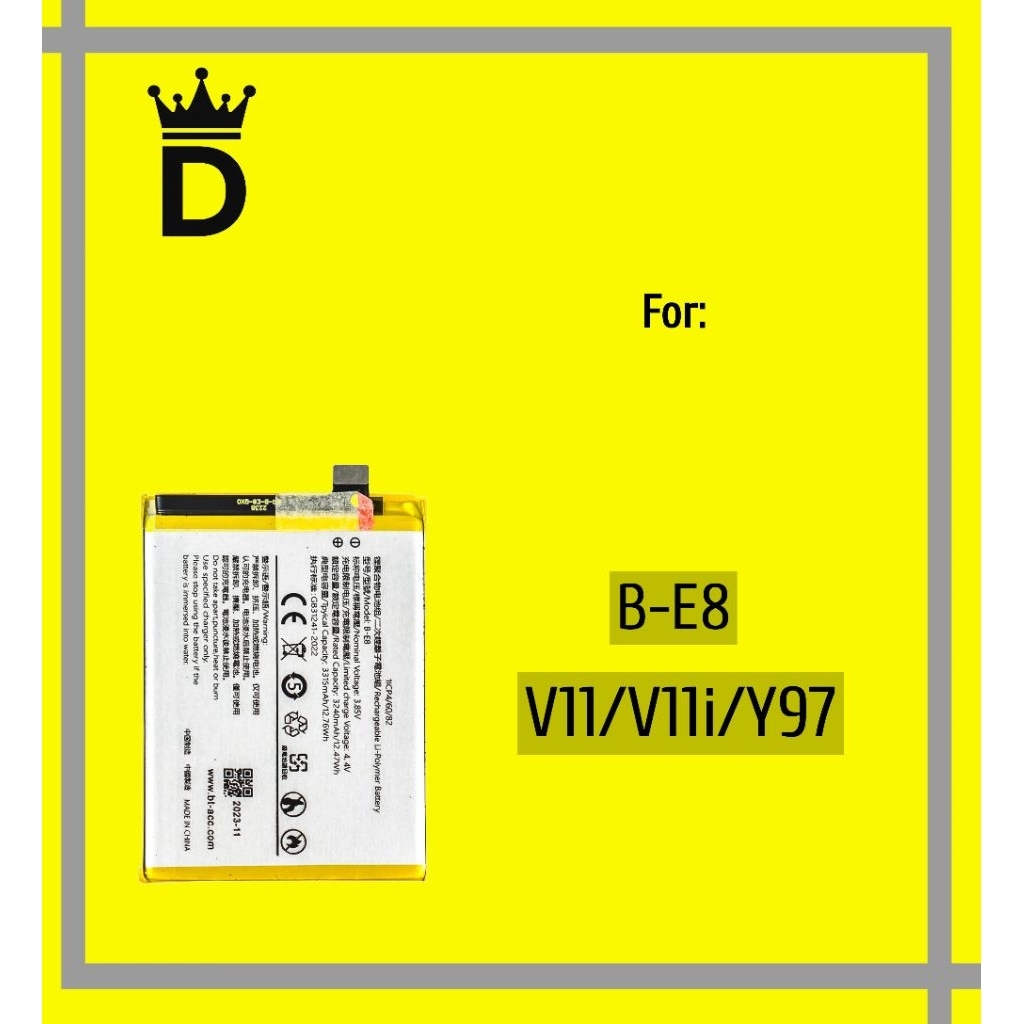BATTERY (B-E8) VIVO V11/V11i/Y97 BATERAI ORIGINAL