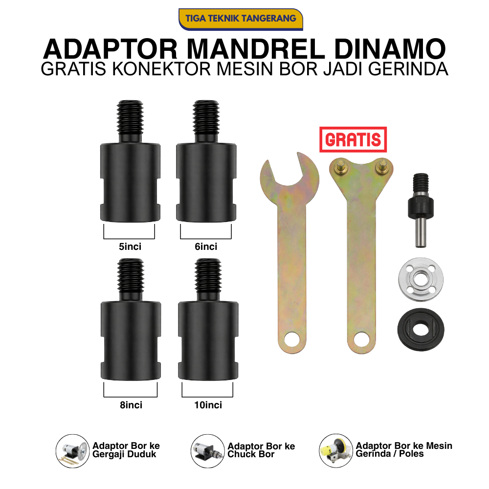 Konektor Arbor Gerinda M10 Dinamo as 5mm 6mm 8mm 10mm 12mm 14mm 5 6 8 10 12 mm Mandrel Adapter conve