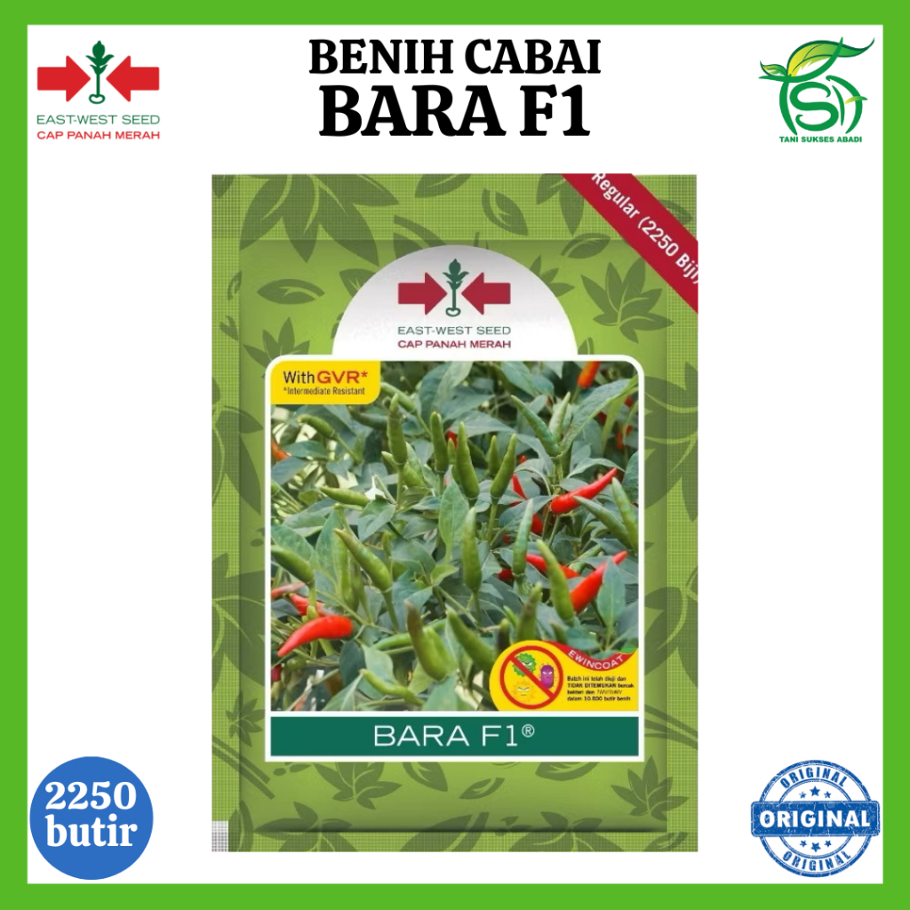 Benih Cabai Rawit BARA F1 (2250 Butir) - Bibit Cap Panah Merah