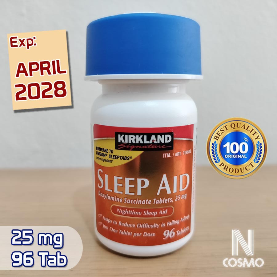 Kirkland Signature Sleep Aid 25 mg 96 Tablet Nighttime Sleep Aid Bantu Tidur Nyenyak