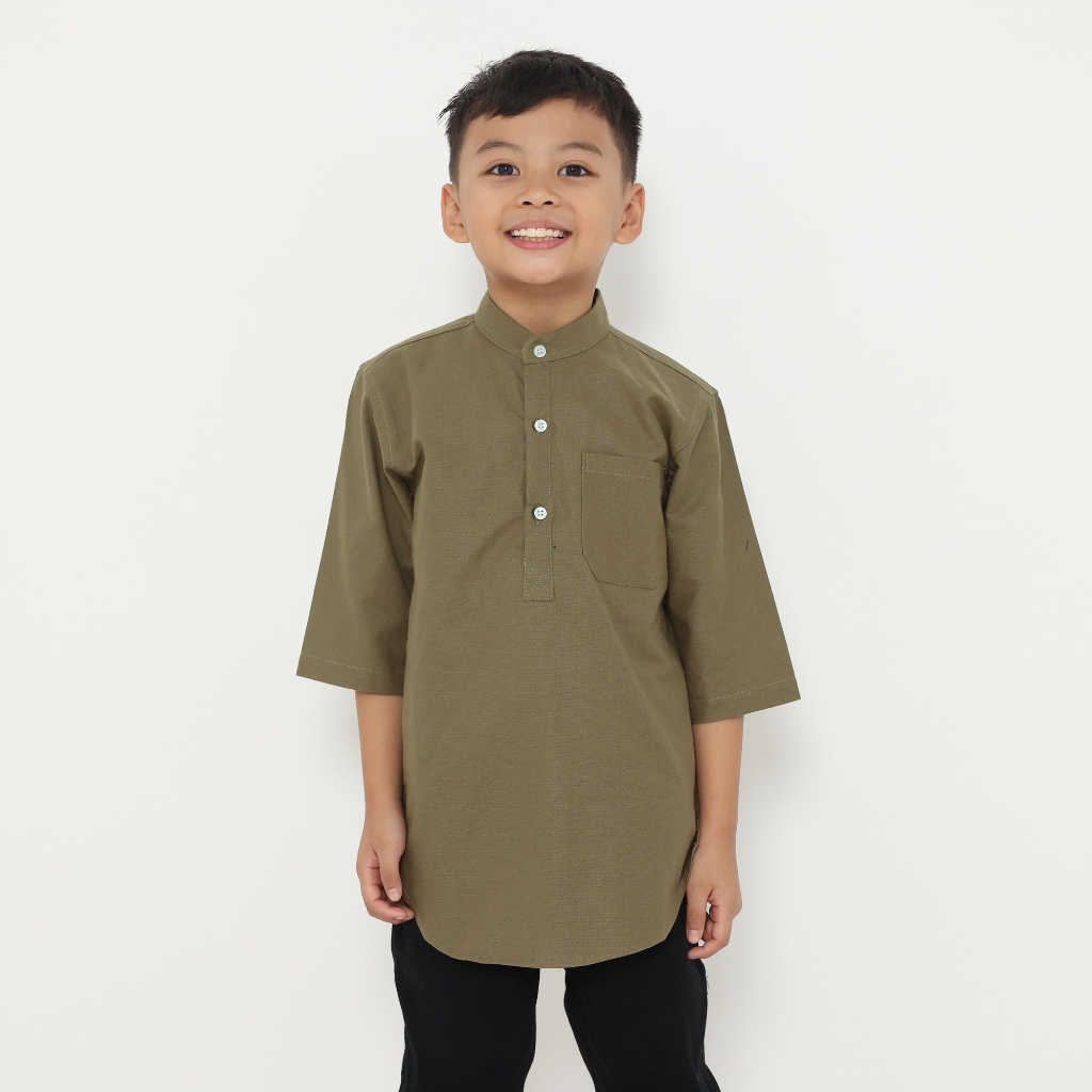 Dancus Kemeja Koko Pakistan Anak / Koko Kurta Anak Warna Olive OLRM354