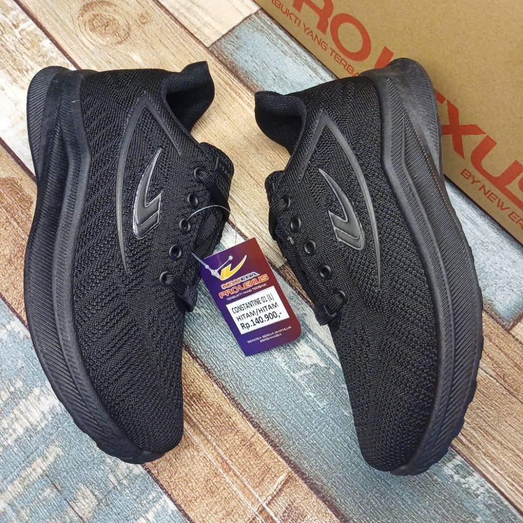 Sepatu sekolah new era tali 35/38 hitam