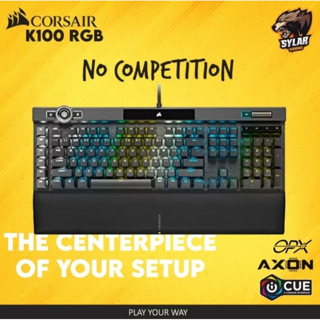 Corsair K100 RGB Mechanical Gaming Keyboard + Nexus Companion (Bonus : Keycaps + O-Rings)