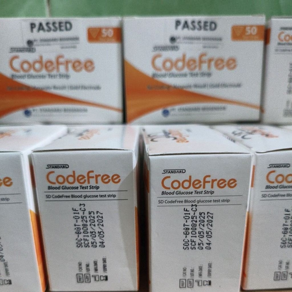 Strip Gula Darah CodeFree Standard Biosensor Stik CodeFree Strip CodeFree Glucose Strip Glukose Code