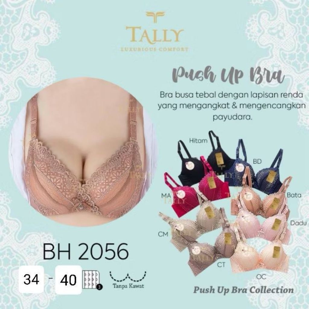 Bra Push Up Tally 2056 Size 34 - 40 Tanpa Kawat