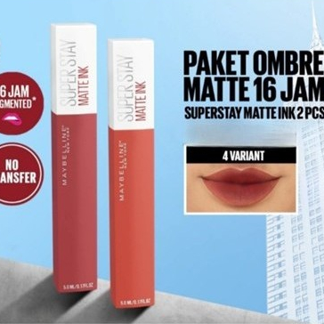 Maybelline Lipstik Superstay Matte Ink 2 Pcs Ombre Set  Water Proof Lebih Murah