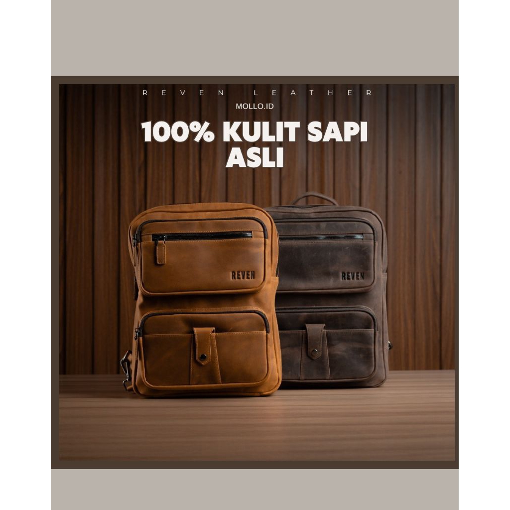 Osiris Backpack - Tas Ransel Pria Kulit Sapi Asli Free Random Gift tas pria kulit asli tas pria bran