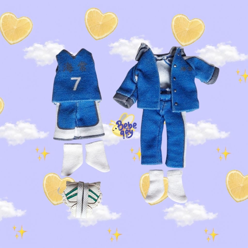 (SET) Nendoroid Clothes Kuroko no Basket Kise Ryota Kaijou Jersey Uniform Seifuku Seragam Stelan Fre