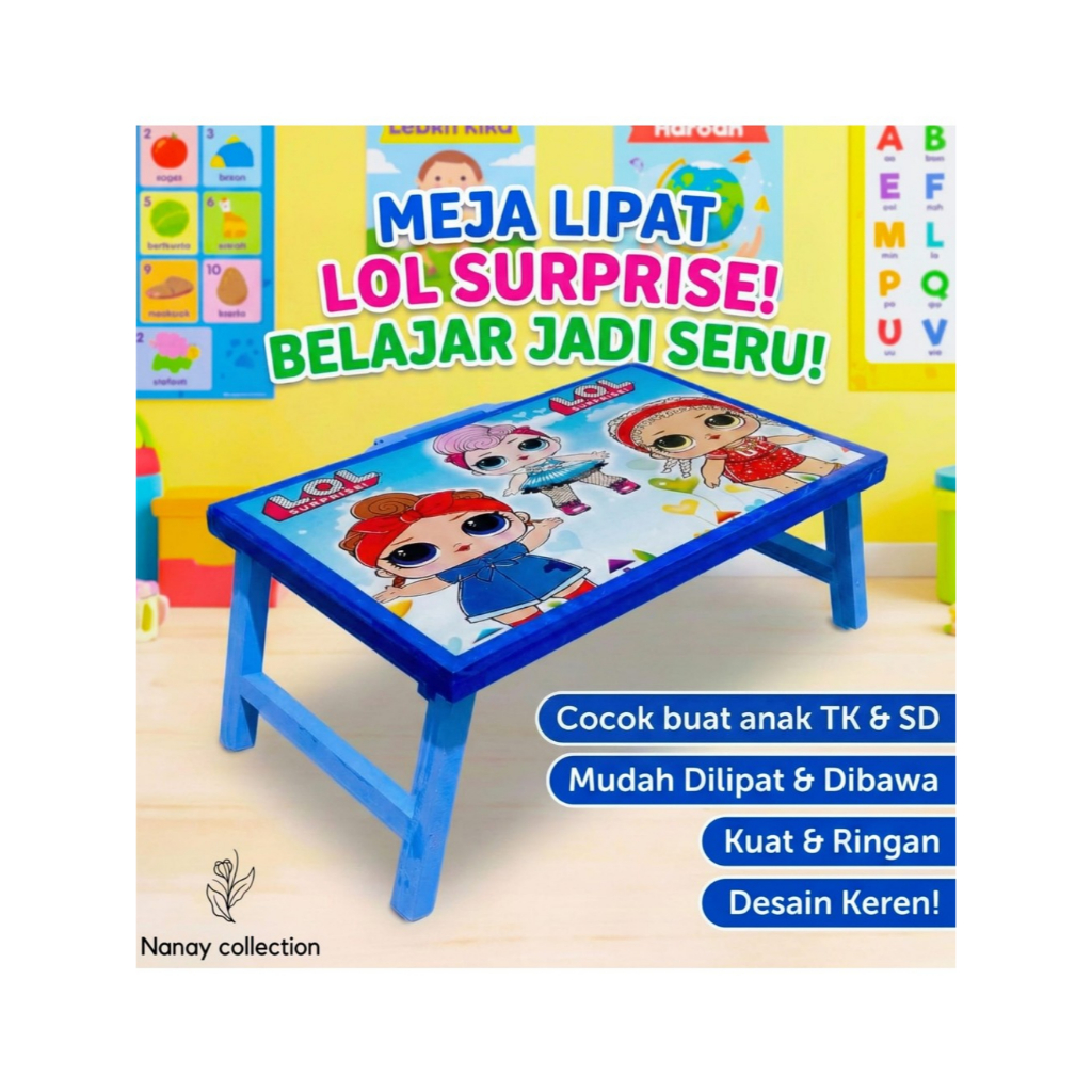 meja belajar anak / meja lipat / meja belajar lipat / meja lipat/ meja anak karakter untuk TK dan SD