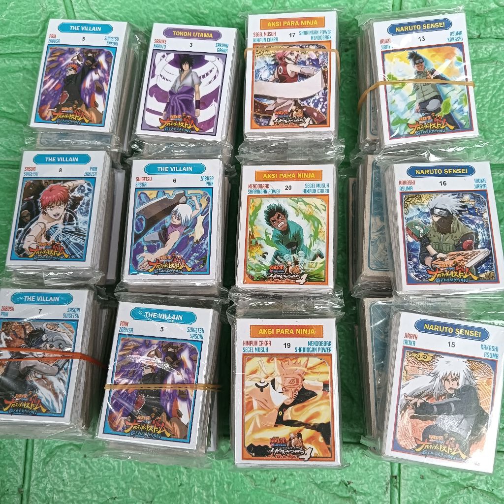 Grosir 12 sachet Mainan Kartu Kwartet NARUTO DG Wartet 384pcs