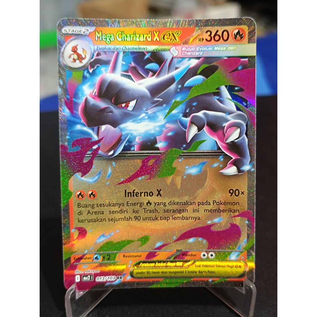 kartu pokemon TCG ori Indonesia mega charizard ex RR ma2