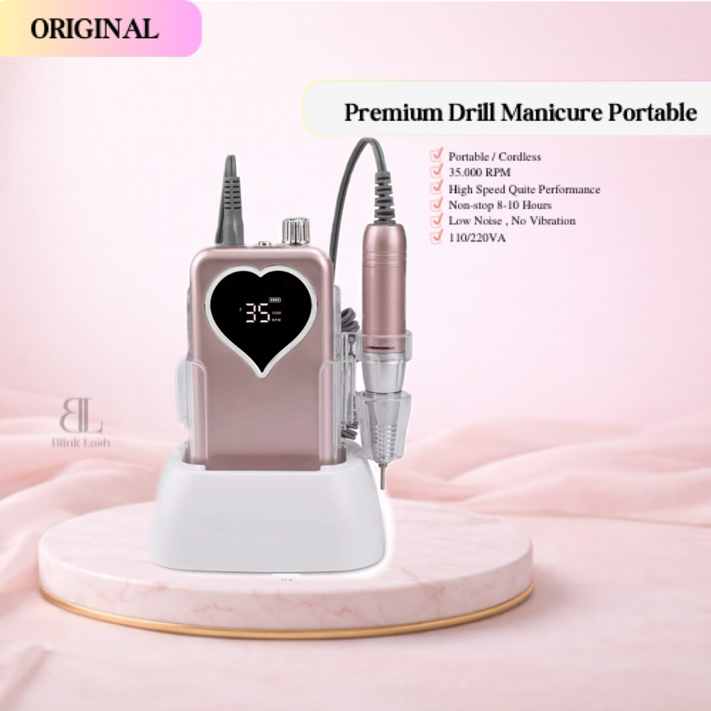 Blinklash | Nail Dril Machine Portable Premium For Salon . Mesin Drill portable untuk salon premium