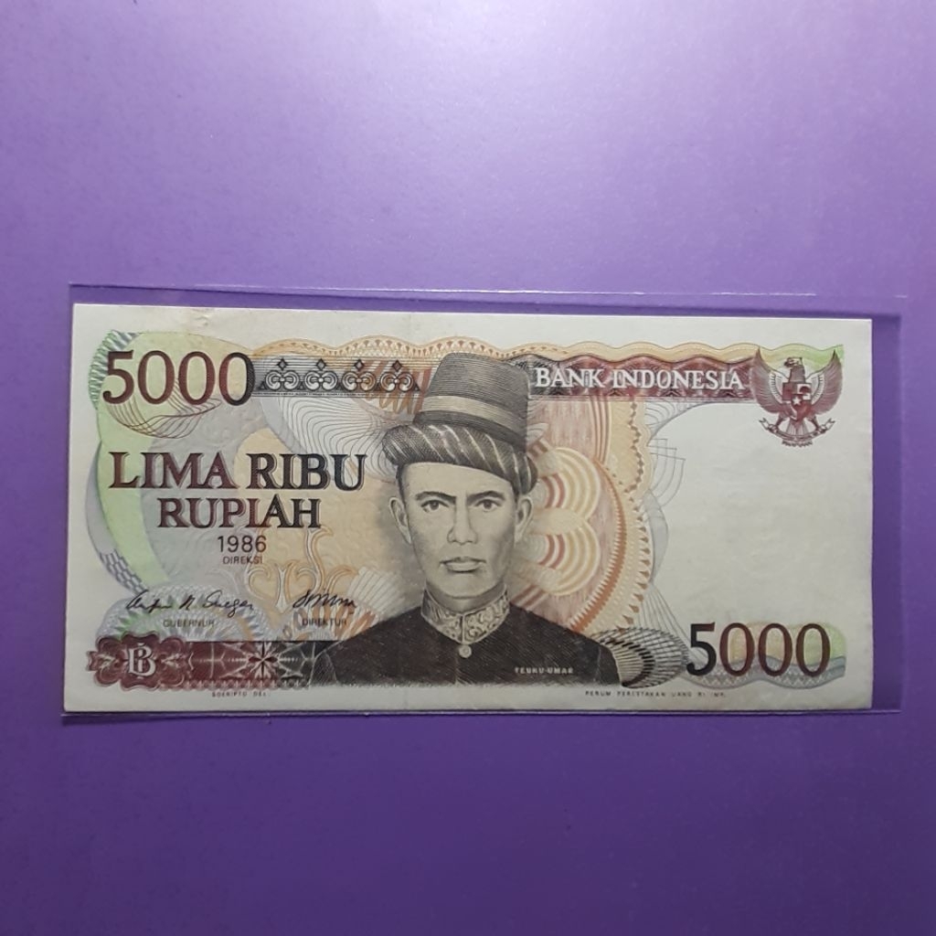 Uang kuno 5000 rupiah teuku umar 1986