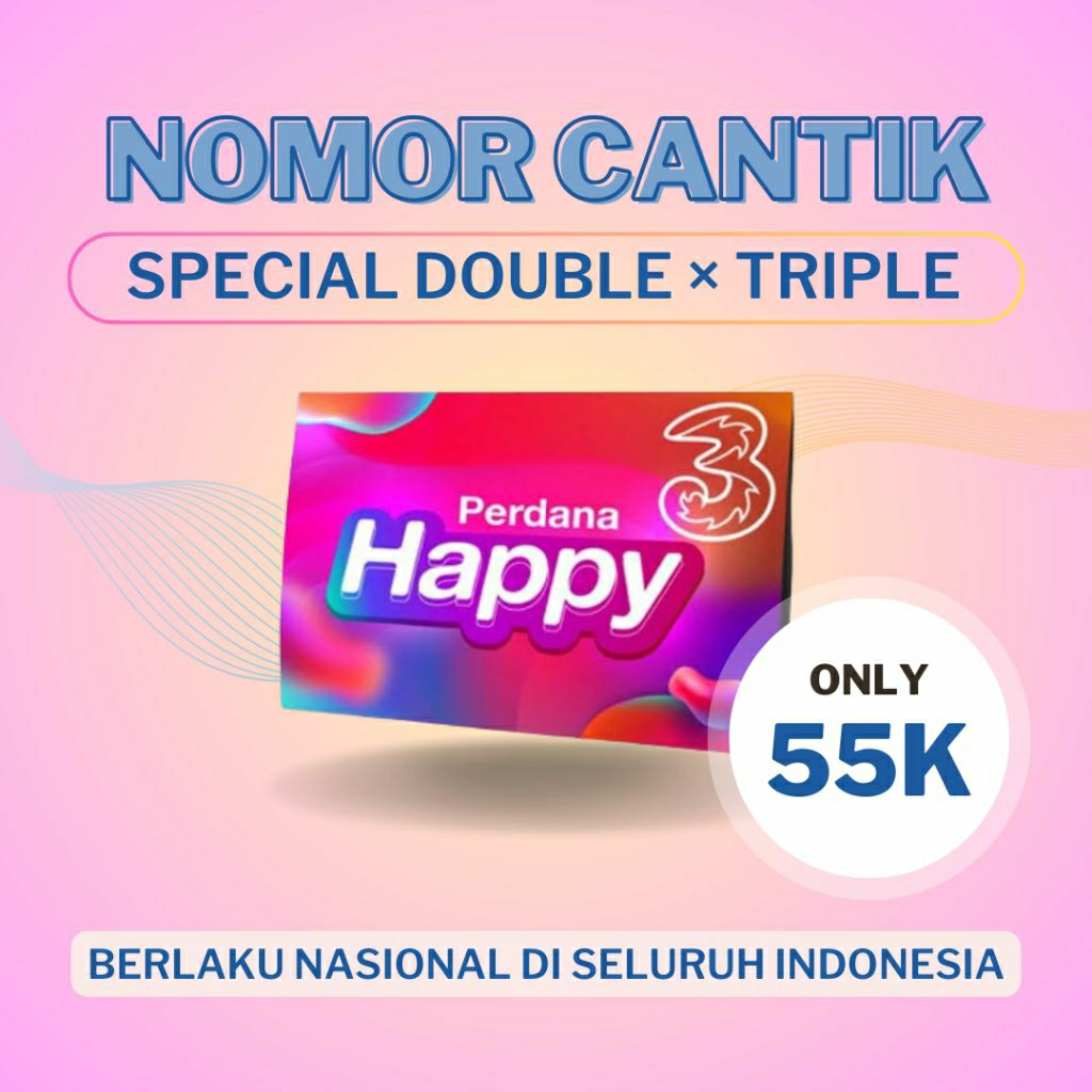 KARTU PERDANA TRI NOMER CANTIK DOUBLE × TRIPLE