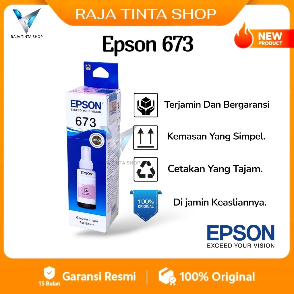 Tinta Epson 673 For Printer L800 L805 L805 L850 L1800 Original