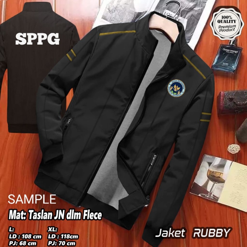 Jaket CUSTOM Ruby Bahan Parasut Taslan Flece / Jaket Kustom Seragam