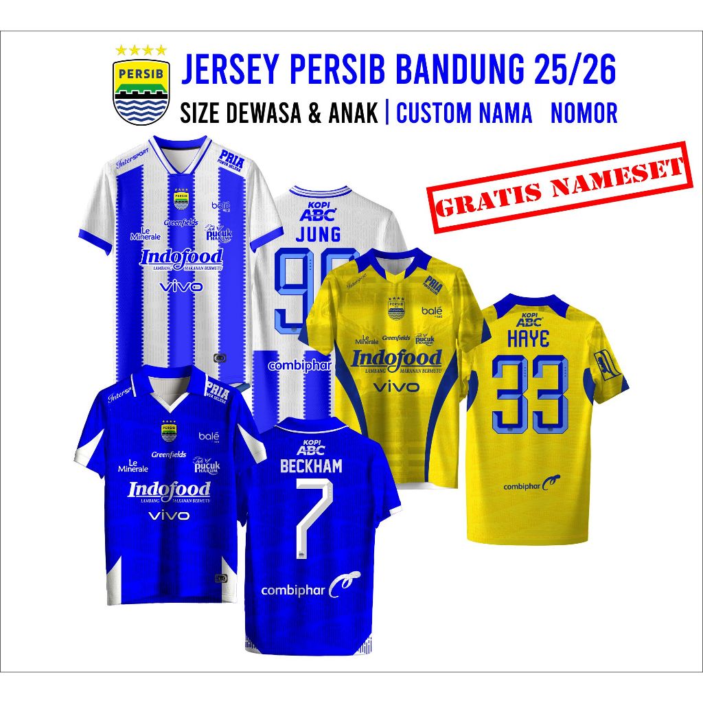jersey Persib Away Liga 2025/26 gratis nameset bahan drifit brazil premium