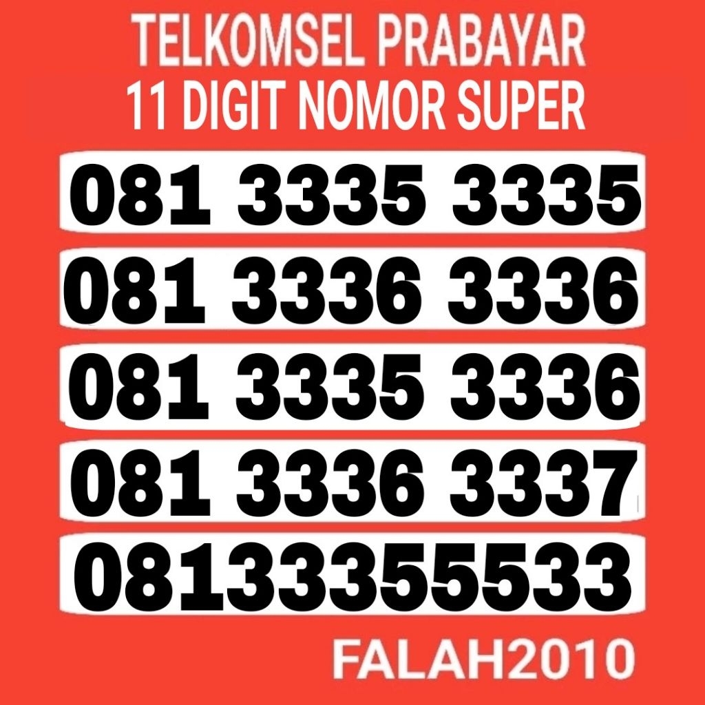 NOMOR CANTIK SIMPATI TELKOMSEL KARTU PERDANA NOMOR CANTIK SIMPATI TELKOMSEL ABC ABC 11 DIGIT 12 DIGI