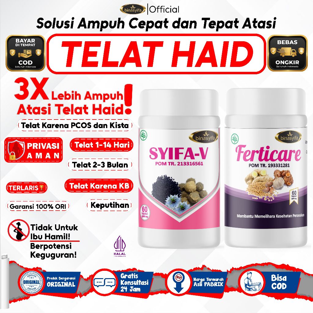 Telat Haid Tuntas Atasi Menstruasi Terlambat Datang Bulan Syifa V BPOM Halal