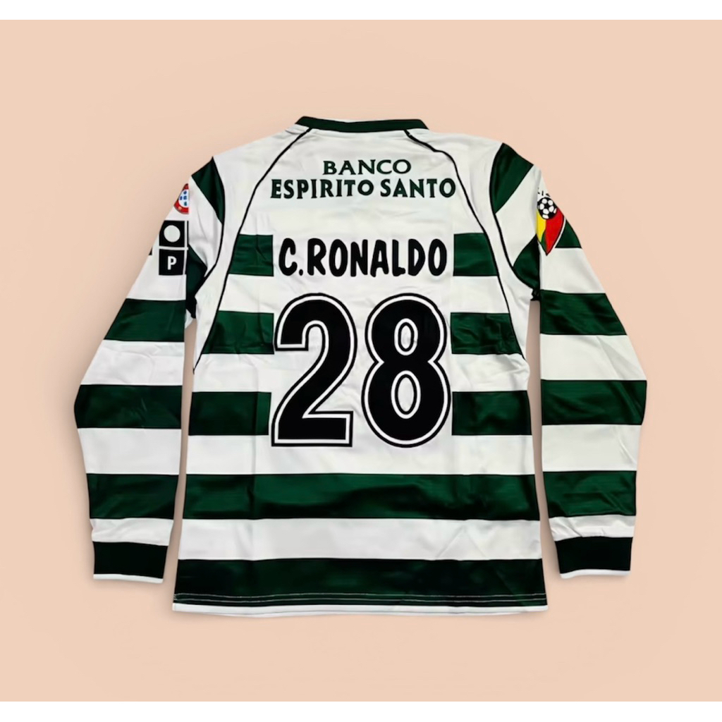 JERSEY RETRO SPORTING LISBON HOME LONG SLEVEE NAMSET RONALDO 2002/2003
