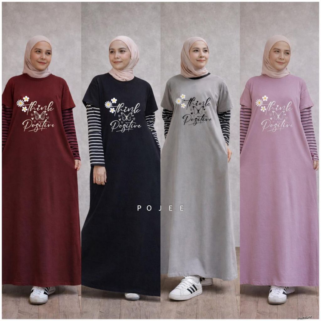 GAMIS POJEE/RANIA DRESS/MIDI KAOS COMBAD 20S/GAMIS SABLON PLASTISOL/GAMIS KAOS LENGAN SALUR RAGLAN
