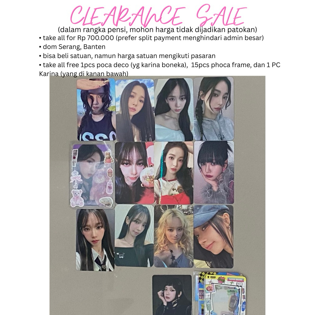 Photocard PC aespa Karina Winter Giselle boneka 2nd anniversary hair pin whiplash come to my illusio