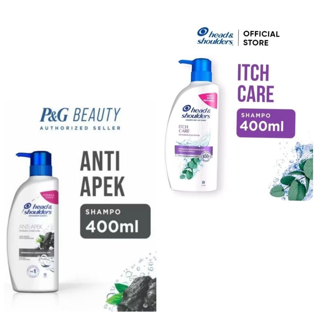 400ml Head & Shoulders Head and Shoulders Shoulder H&S Itch Care dengan Eucalyptus Anti Bacterial Le