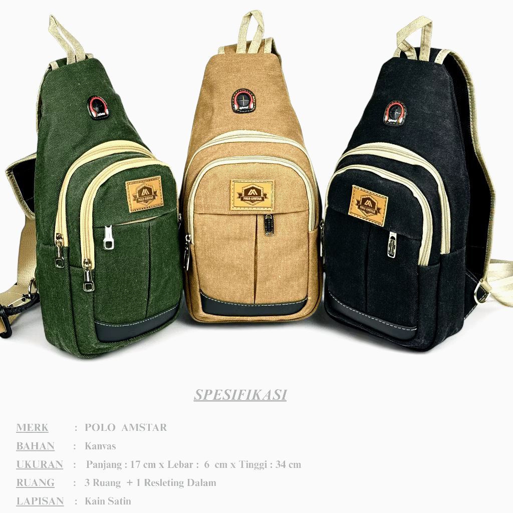 tas selempang polo amstar kampas tebal