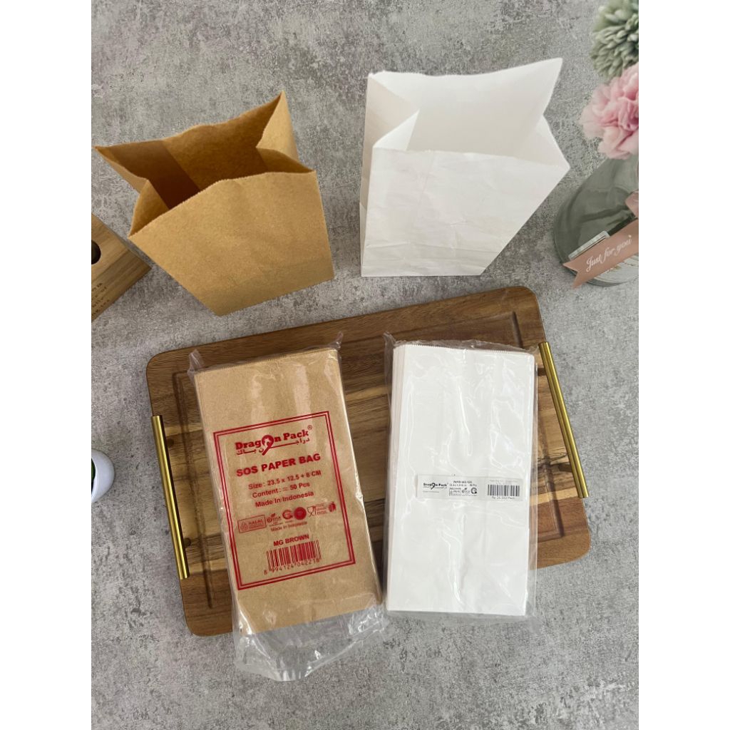 Paper bag SOS brown | Paper bag SOS white | Paper food | Tahan minyak | Tempat gorengan | lebih simp