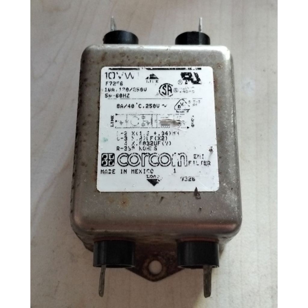 EMI FILTER CORCOM 120/250V 50/60Hz 10A BEKAS