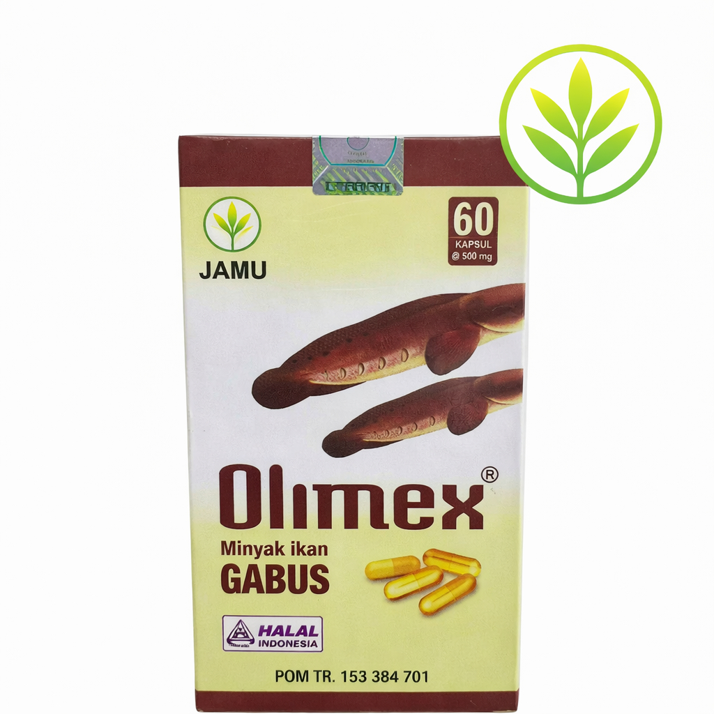 Kapsul OLIMEX 100% Asli Keringkan Luka Pasca Operasi Ekstrak Minyak Ikan Gabus