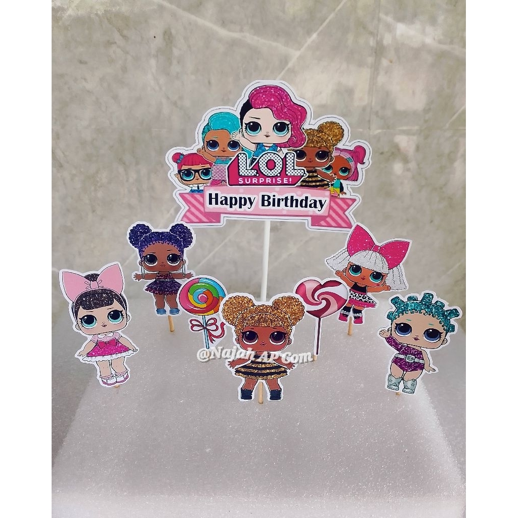 Topper LOL / Topper cake karakter LOL / Topper Happy Birthday / Topper kue Ulang Tahun