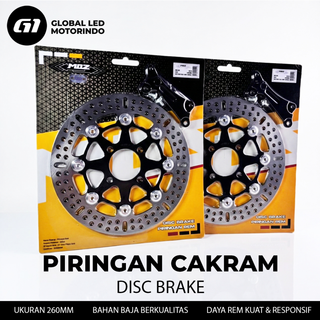 MOZ Disc Brake 260mm Beat Supra Mio Tiger Jupiter RX King Piringan Depan Cakram Motor 260 mm Hitam