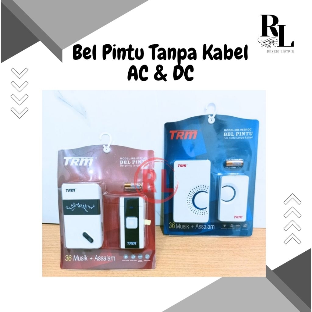 TRM Bel Pintu Rumah Baterai & Listrik Tanpa Kabel Wireless