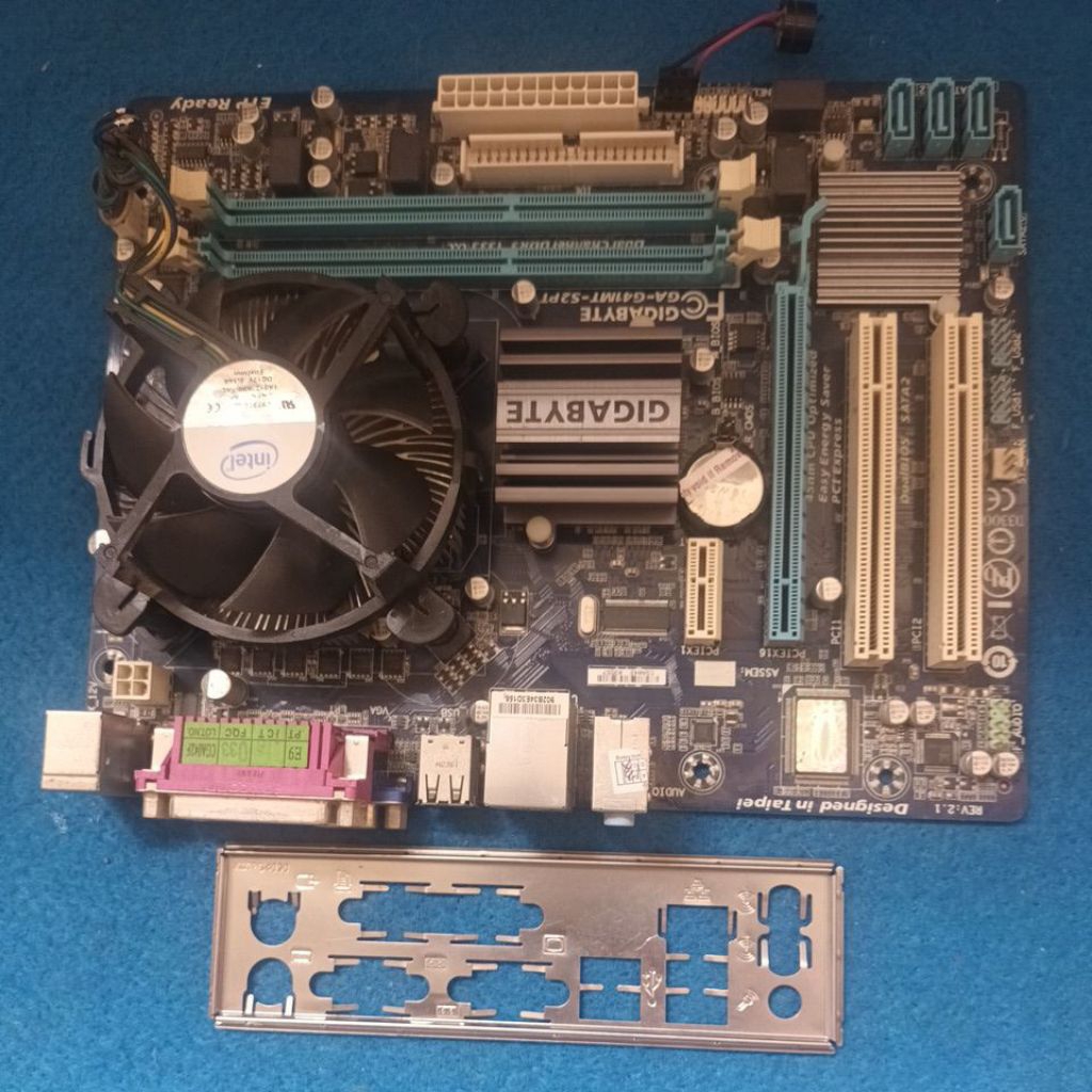 paket motherboard g41 ddr3 processor core 2 quad Q6600 fan normal tested