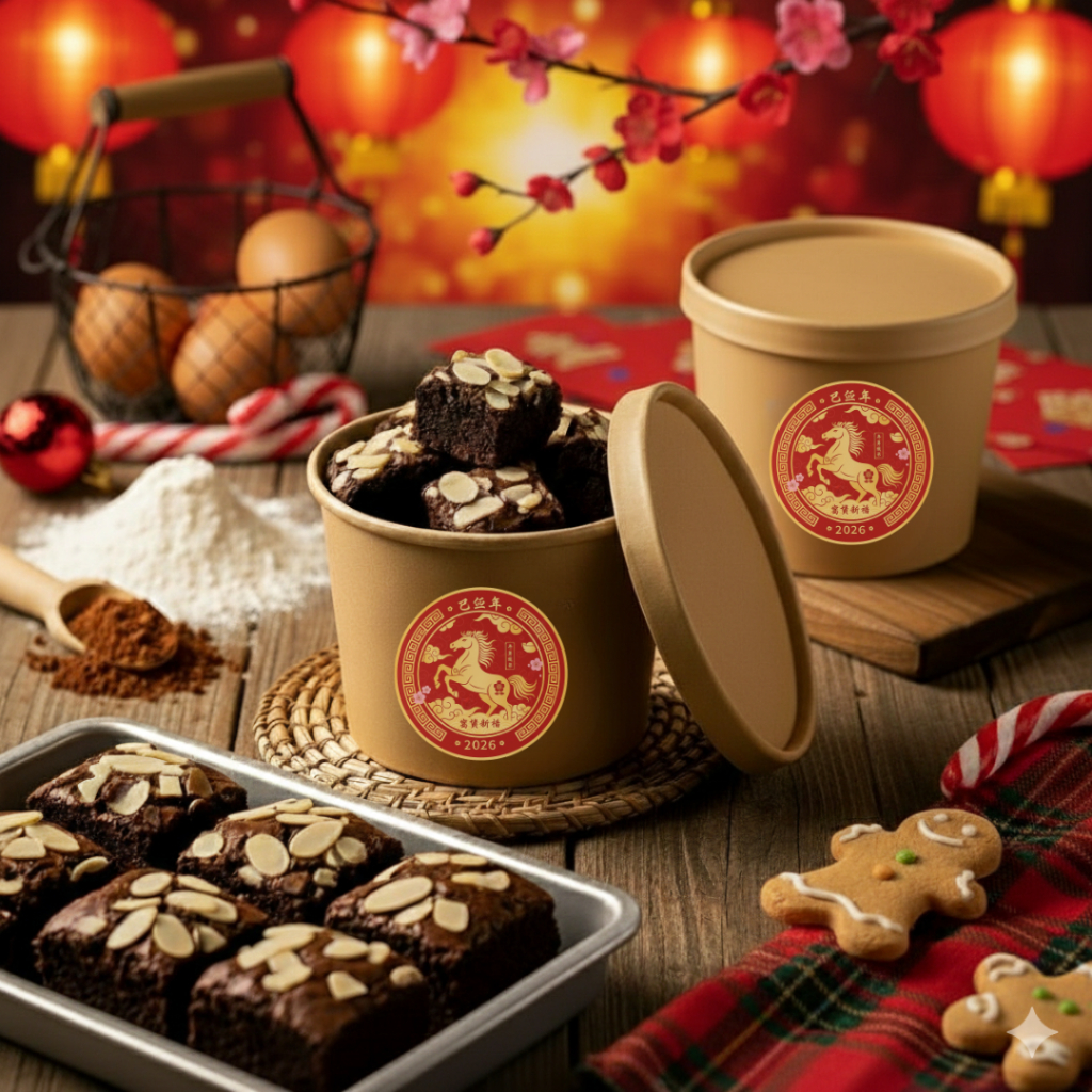 Mini Brownies Bites Cup 8oz Panggang Dark Chocolate Hampers Natal Imlek Ramadhan Lebaran