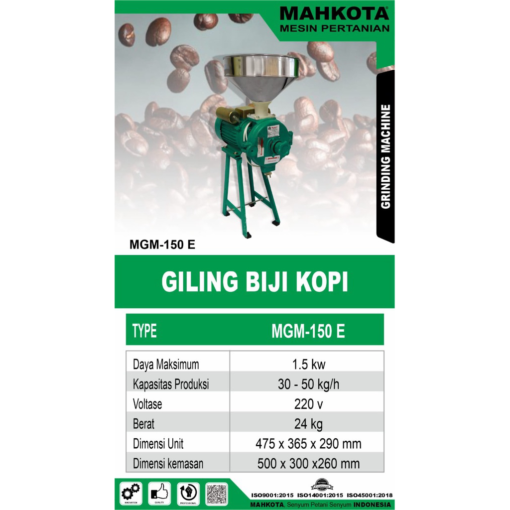 Mesin gilingan kopi Mahkota MGM 150 E