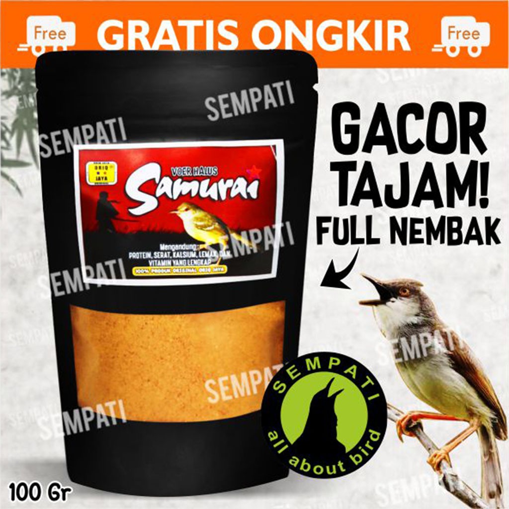 SEMPATI
 Voer Halus Samurai Oriq Jaya Pakan Harian Burung Kecil Lolohan Anakan Bayi Burung Murai Lov