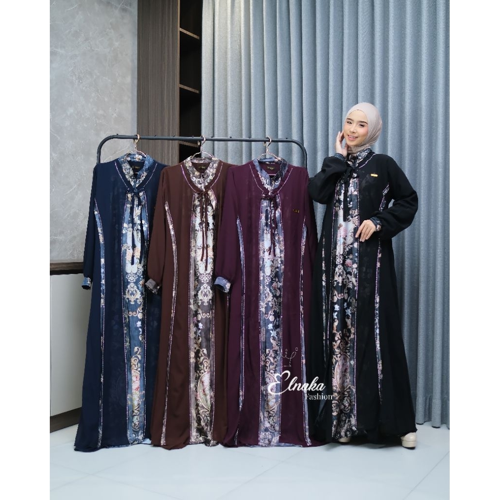 elnaka || dress Marwah Ceruty mix Armany silk gamis mewah