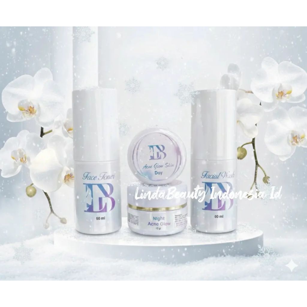 LindaBeauty Acne Glow Skincare LB Paket Lengkap 10 Gram Crem Siang & Malam 60ml Toner Sabun Meredaka
