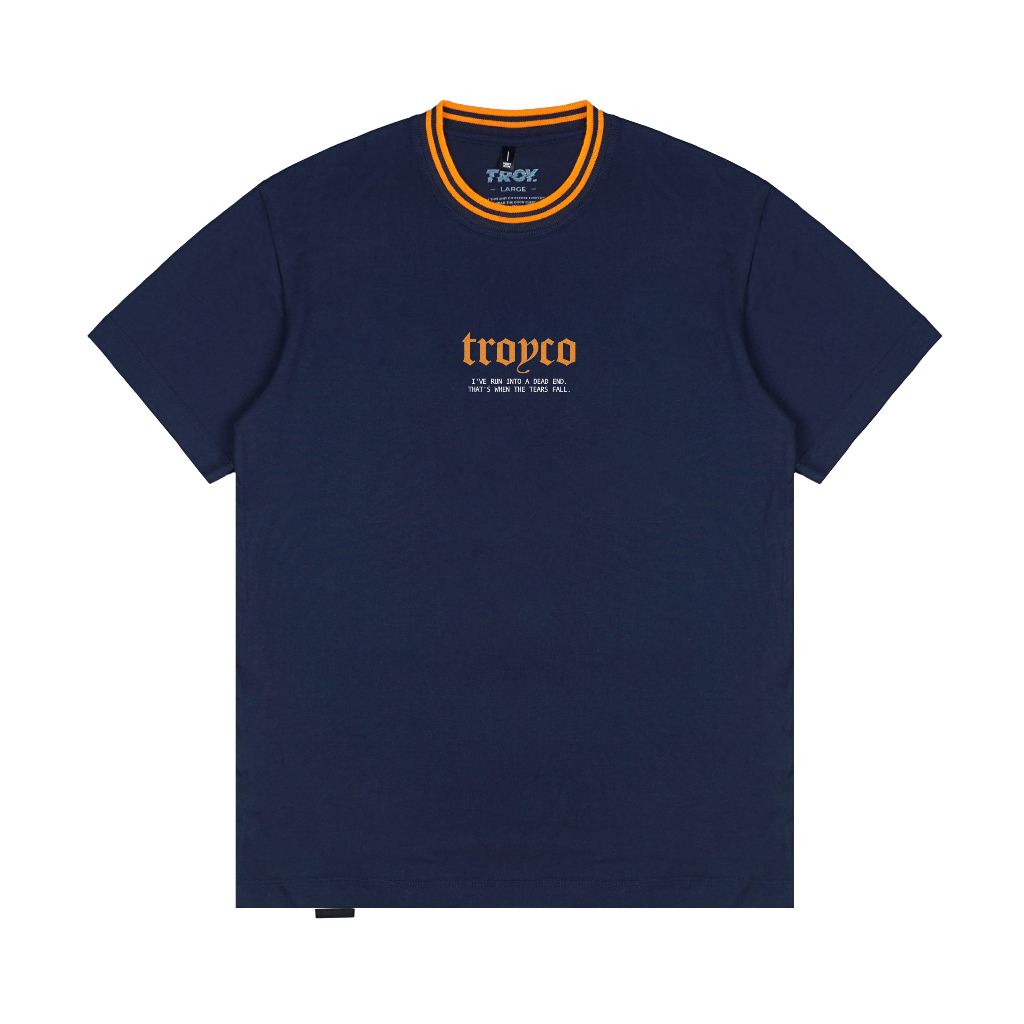 Troy Company Striped Rib Tshirt Navy Tenebris - Kaos Pria Lengan Pendek Biru Navy KST 3544-2N2O